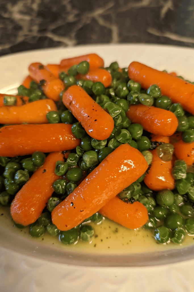 Sugar Mint Glazed Carrots and Peas