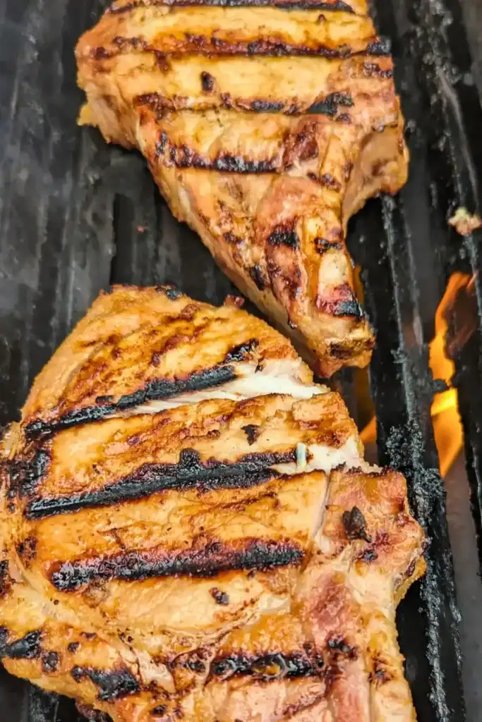 searing on the BBQ the pork loin