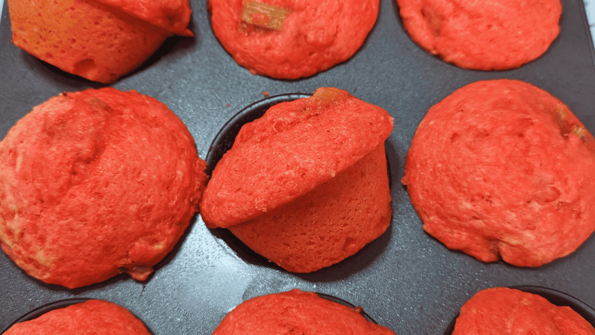 Easy Sweet Rhubarb Raspberry (Jello) Muffins