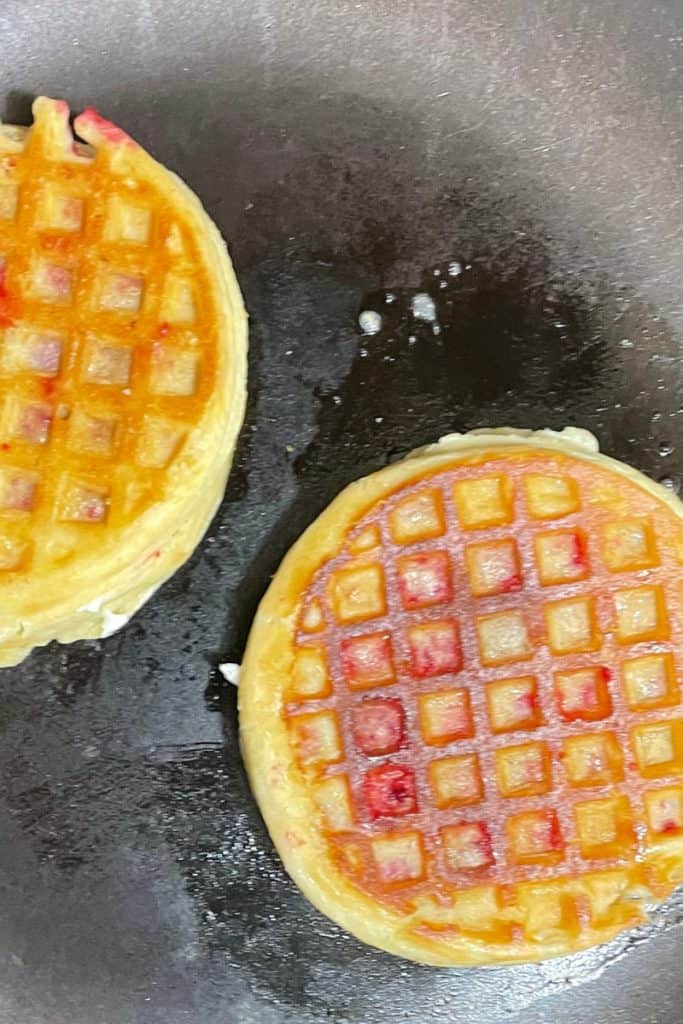 Sweet Frozen Waffle Grilled Breakfast Cheese Sandwich. Busy Moms Kid