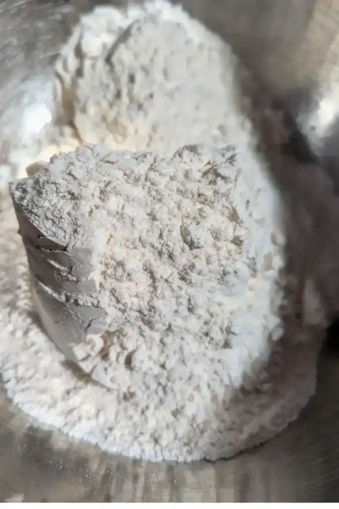 flour in mixing bowl