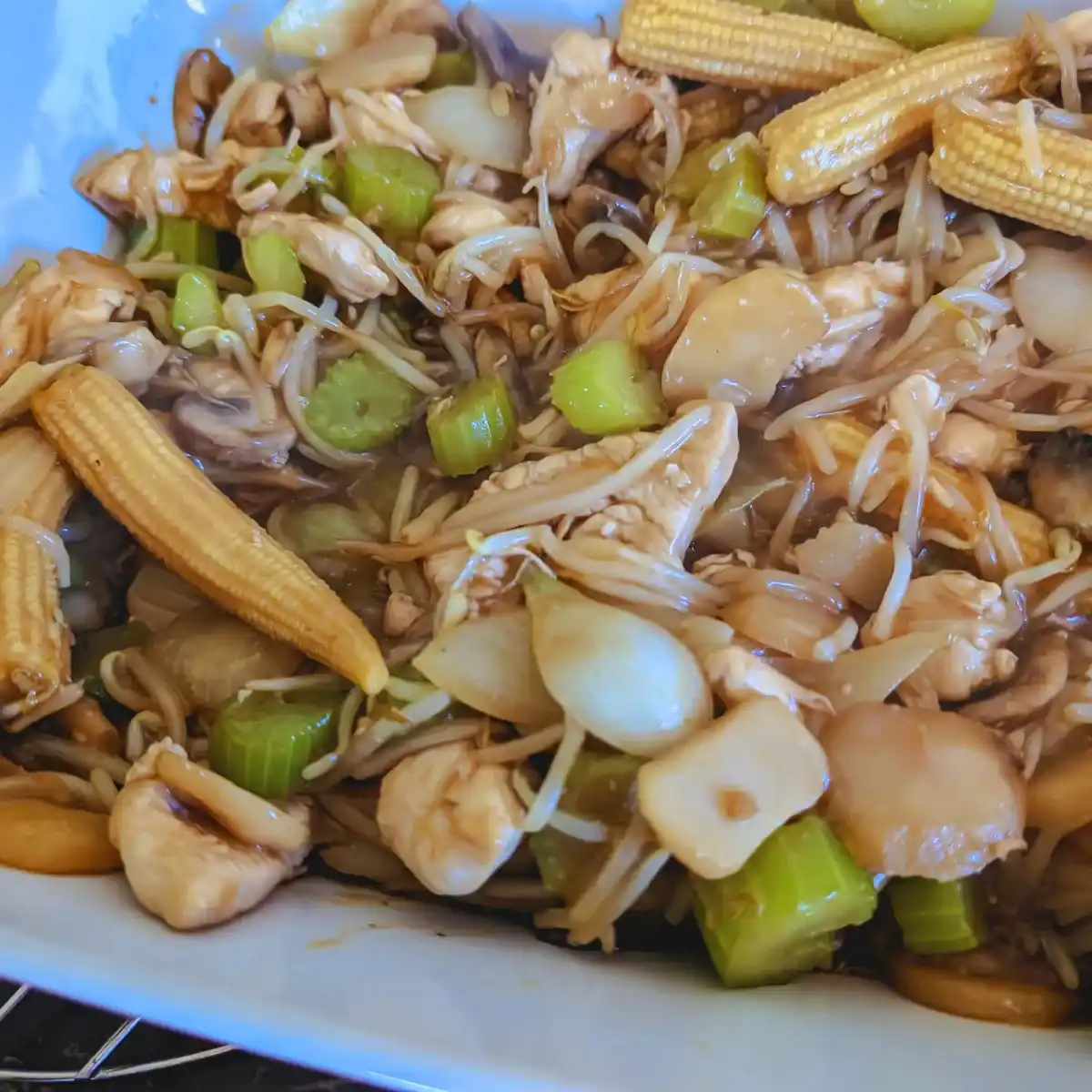 No Fail Chicken Chop Suey With Baby Corn - A Cents For Cookery