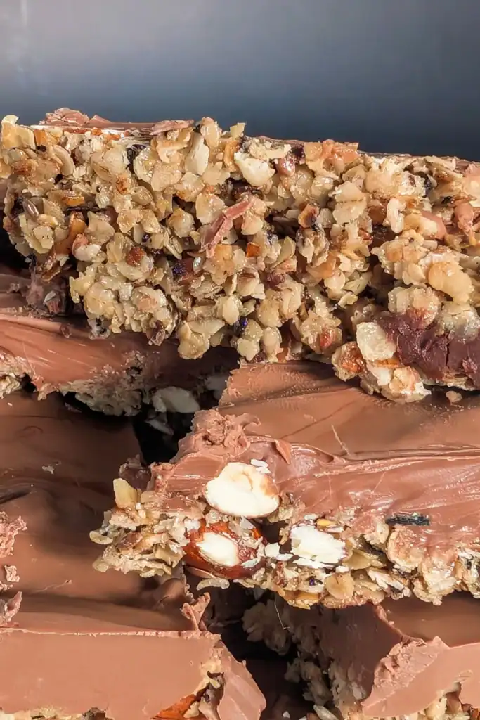 bottom view of the Belgian chocolate covered granola bar
