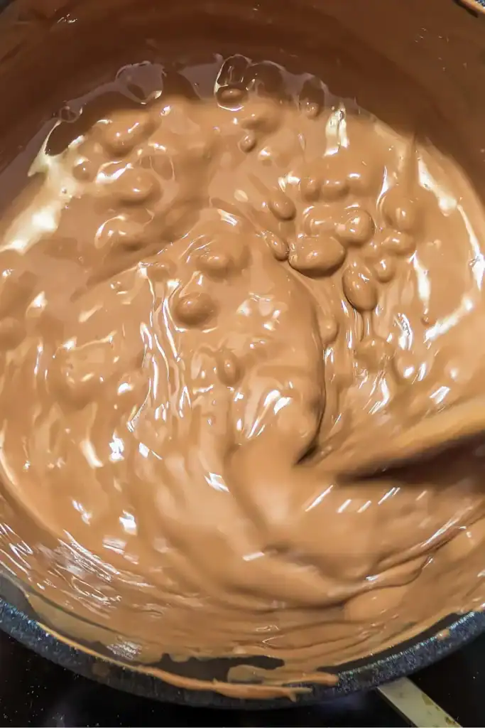 melting the chocolate chips is saucepan