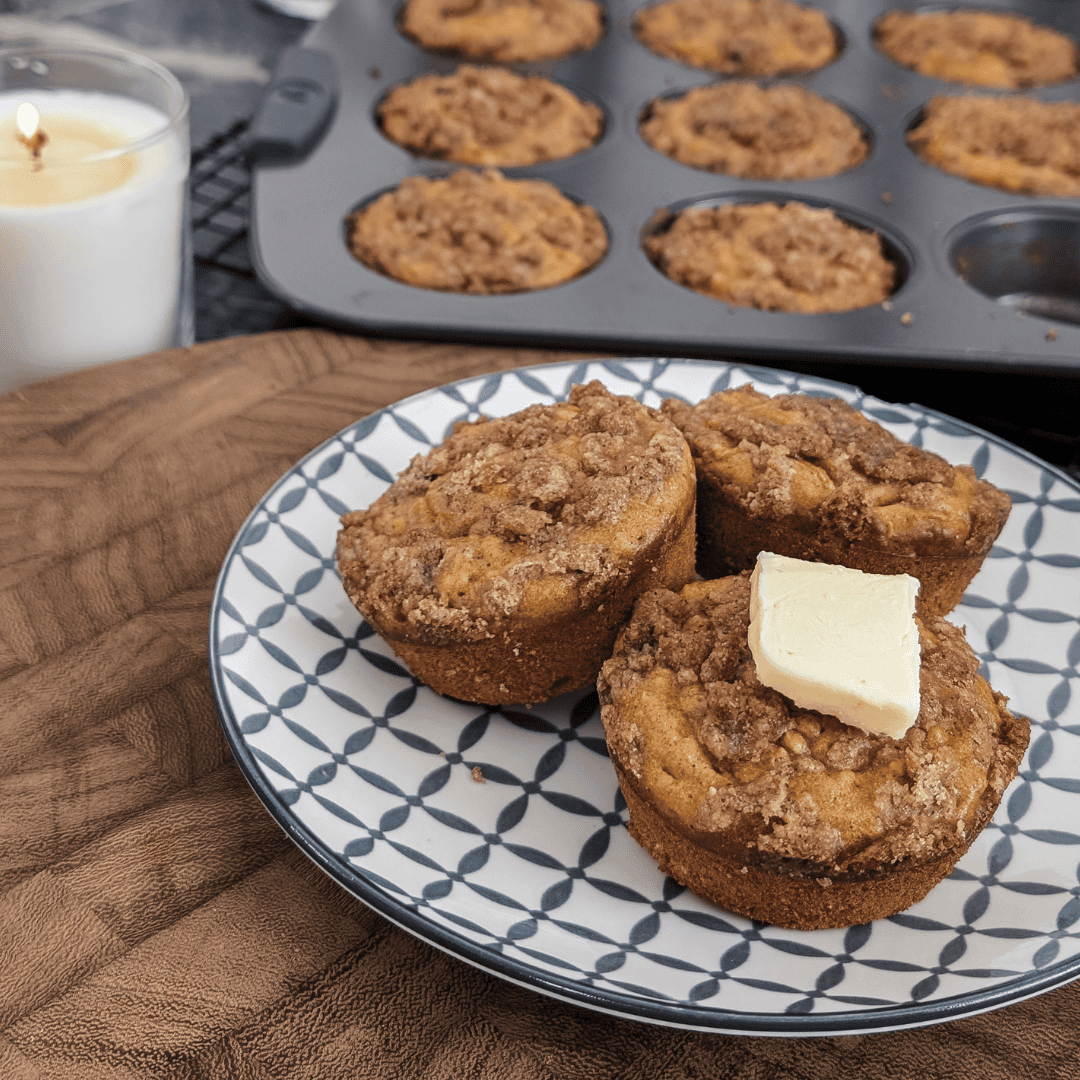 Healthy Carrot Oatmeal Muffins with Butter.