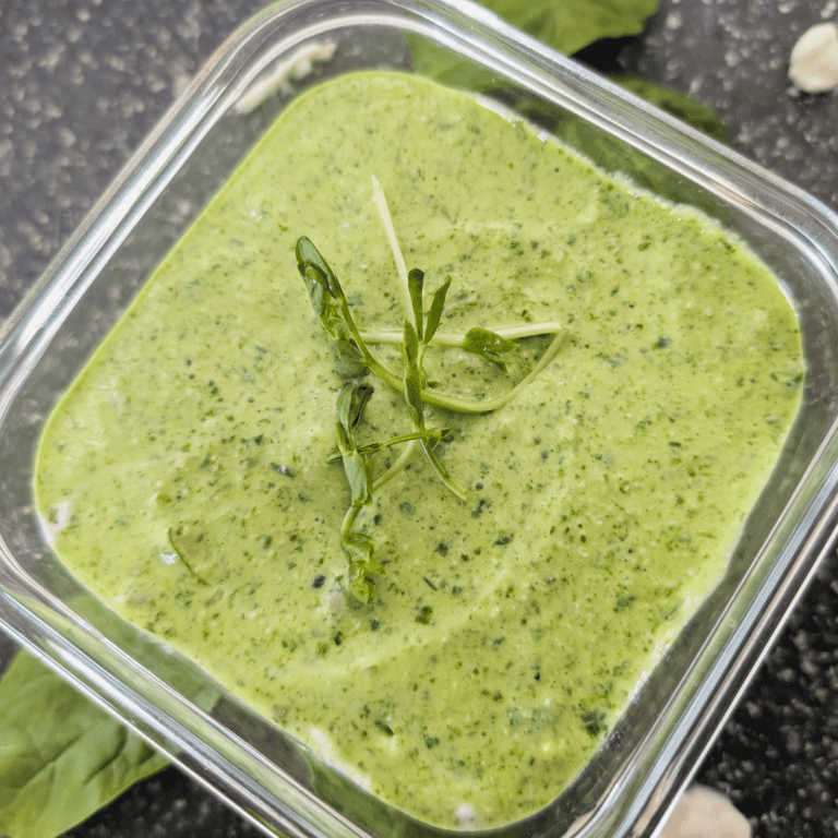 spinach cottage cheese dip in bowl